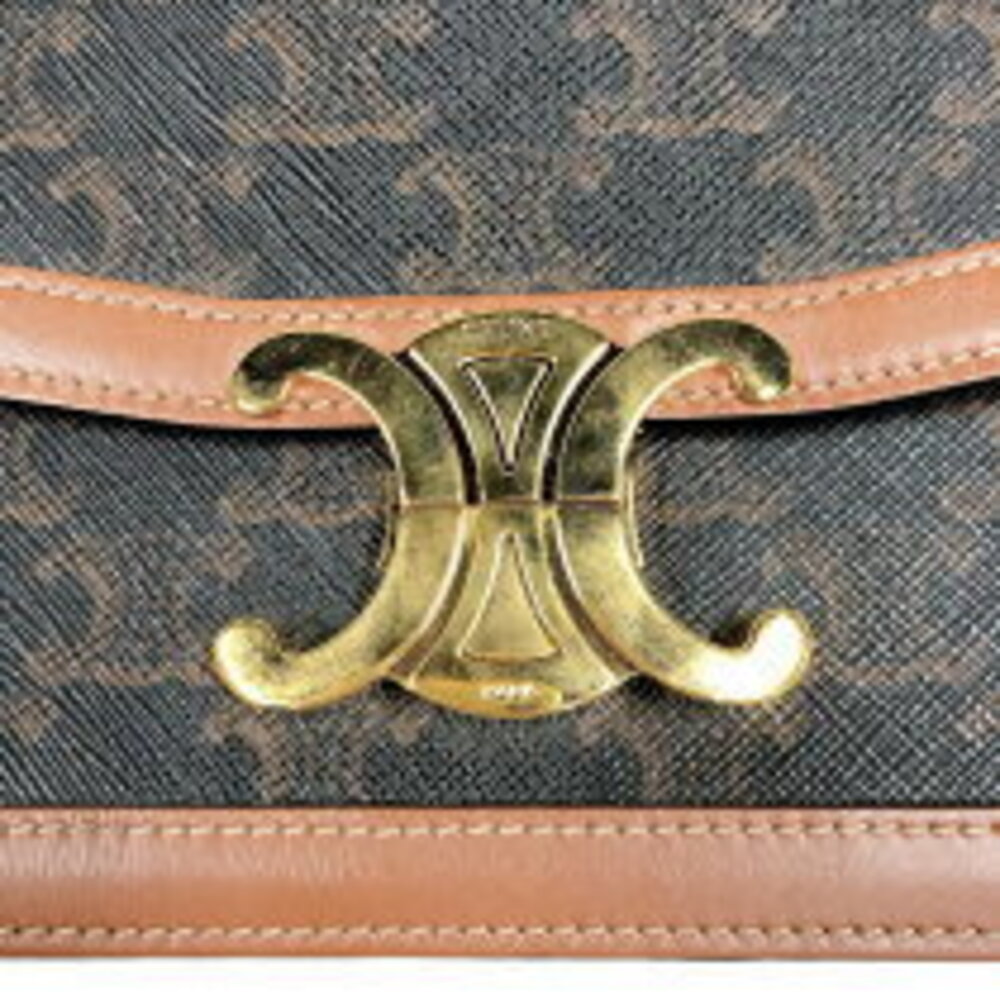 Celine Shoulder Bag Tan Triomphe Canvas Teen - Picture 3 of 11